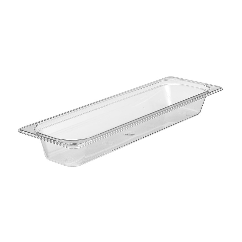 Cambro 22LPCW135 Camwear 1/2 Size Long Food Pan, Clear, 2-1/2" Deep