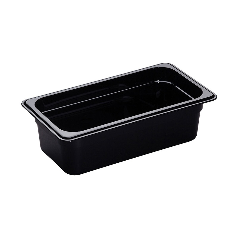 Cambro 34CW110 Camwear 1/3 Size Food Pan, Black, 4" Deep