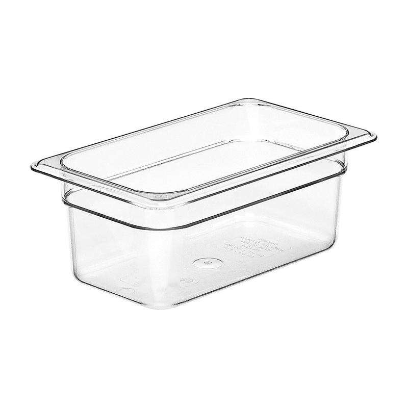 Cambro 44CW135 Camwear 1/4 Size Food Pan, Clear, 4" Deep