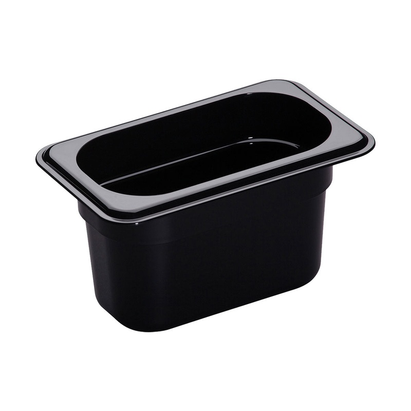 Cambro 94CW110 Camwear 1/9 Size Food Pan, Black, 4" Deep