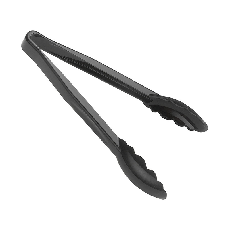 Cambro 9TGS110 Lugano Scallop Grip Tongs, Black, 9"