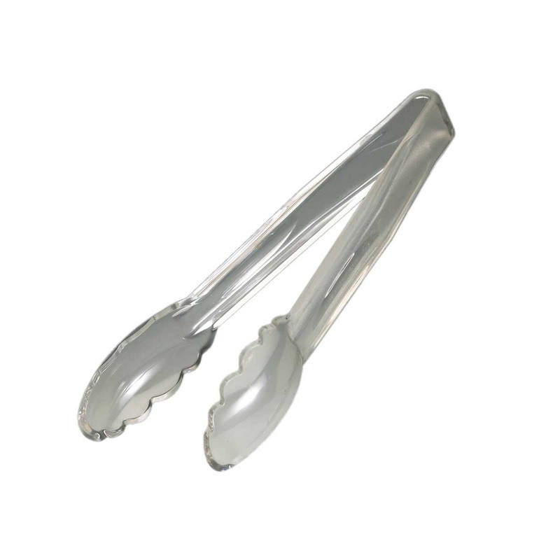 Cambro 9TGS135 Lugano Scallop Grip Tongs, Clear, 9"