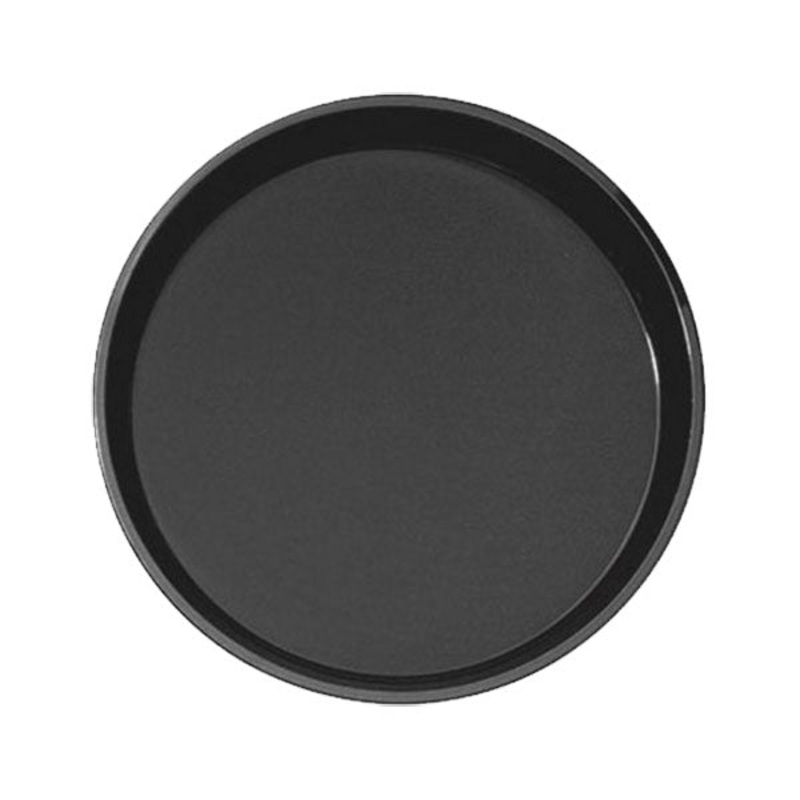 Cambro PT1100110 Polytread Round Server Tray, Black, 11"