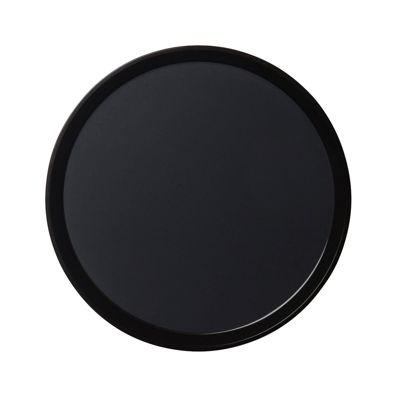 Cambro PT1400110 Polytread Round Server Tray, Black, 14"