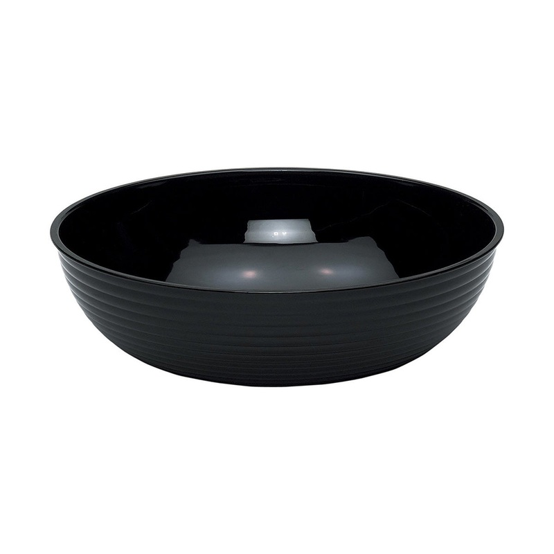 Cambro RSB15CW110 Round Ribbed Serving Bowl, Black, 11.2 qt.