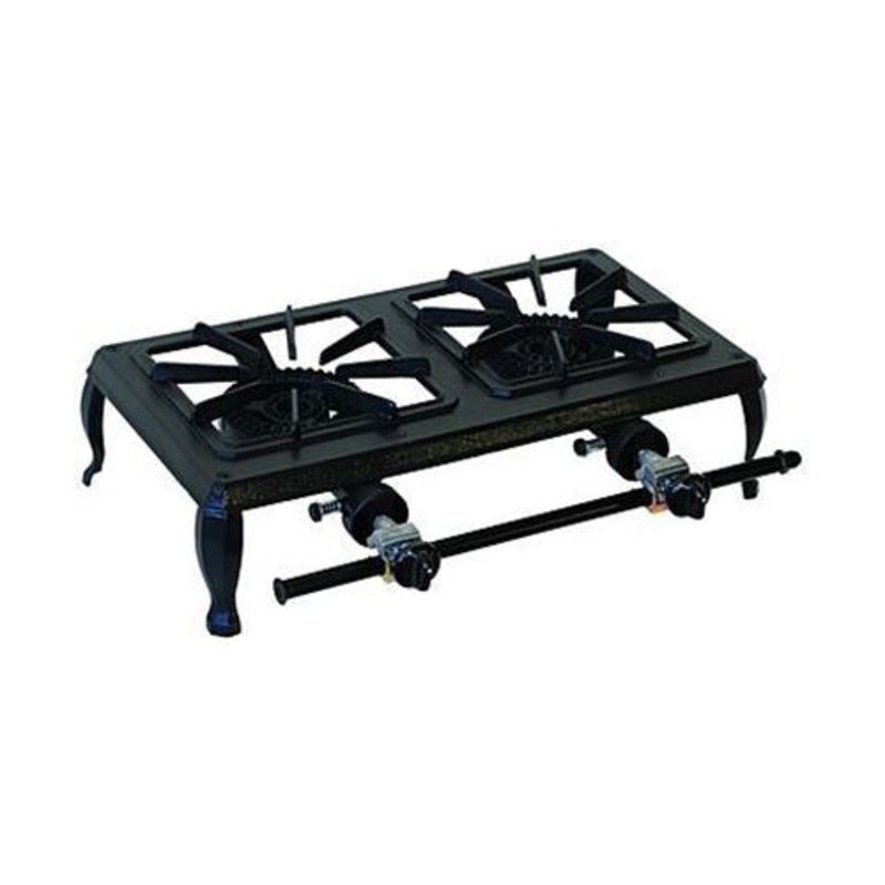 Portable Cast Iron 2 Burner Stove, Propane