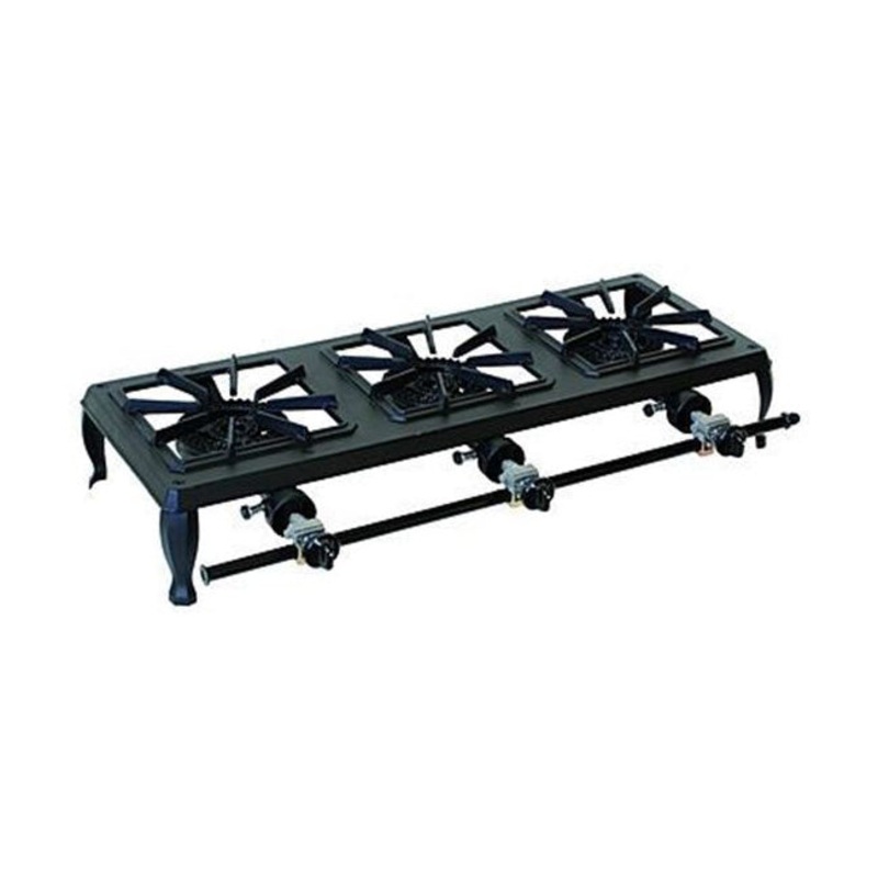 Portable Cast Iron 3 Burner Stove, Propane