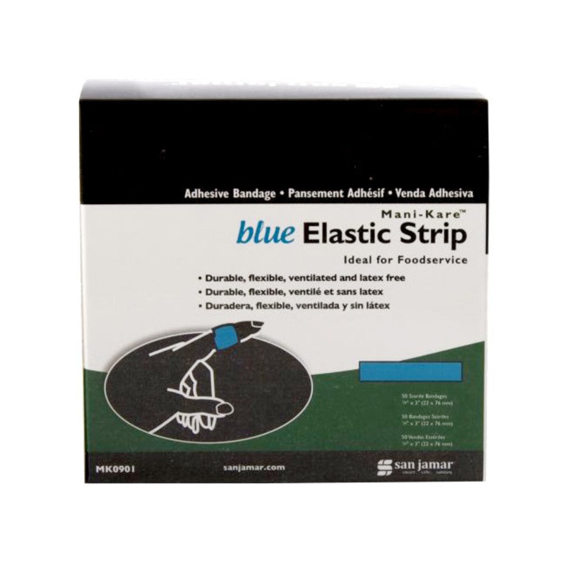 San Jamar MK0901 Mani-Kare Fabric Bandage, 1" x 3", Box of 50