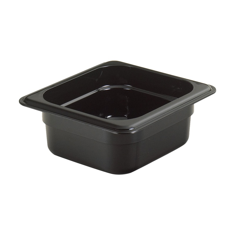 Cambro 62CW110 Camwear 1/6 Size Food Pan, Black, 2-1/2" Deep