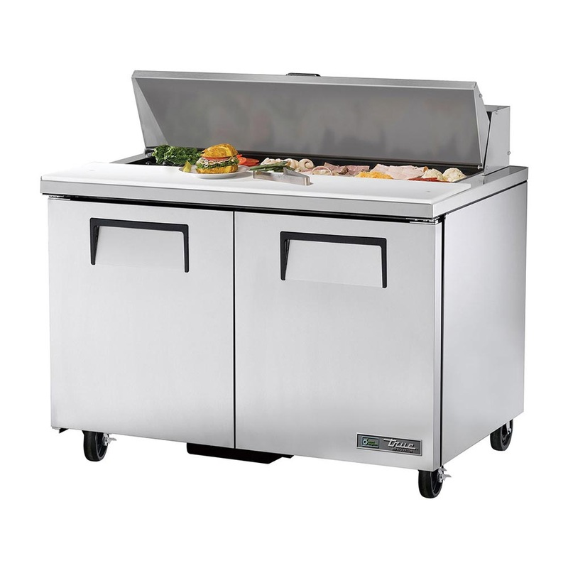 True TSSU-48-12 Solid 2 Door Sandwich / Salad Refrigerated Prep Table, Stainless Steel, 48" Wide