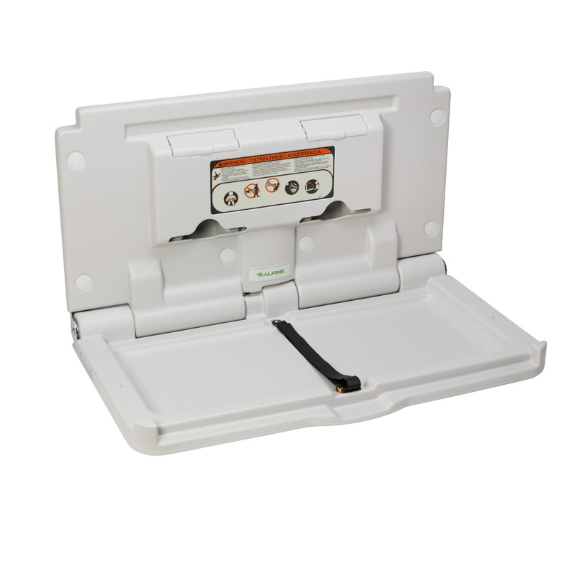 Alpine 411 Wall Mount Baby Diaper Changing Station, White