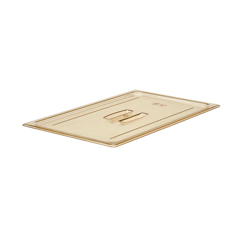 Cambro 10HPCH150 Amber H-Pan Lid w/ Handle, Full Size