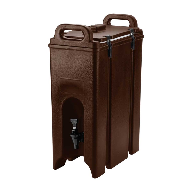 Cambro 500LCD131 Camtainer Beverage Dispenser, Dark Brown, 4.75 gal.