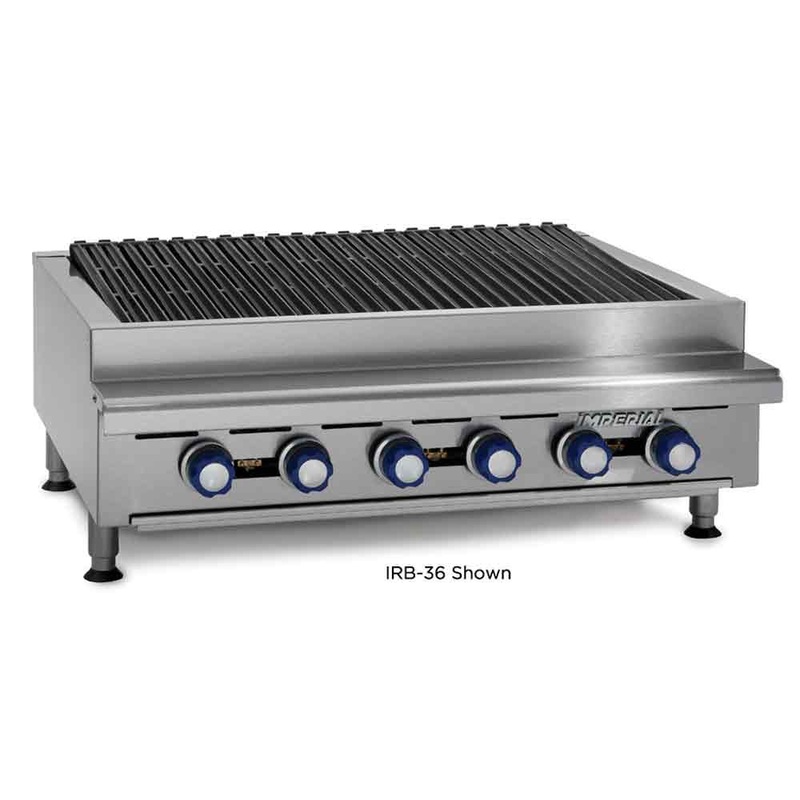 Imperial Shish Kabob IRB-48 Gas Countertop Charbroiler, Radiant, 8 Burners, 48"