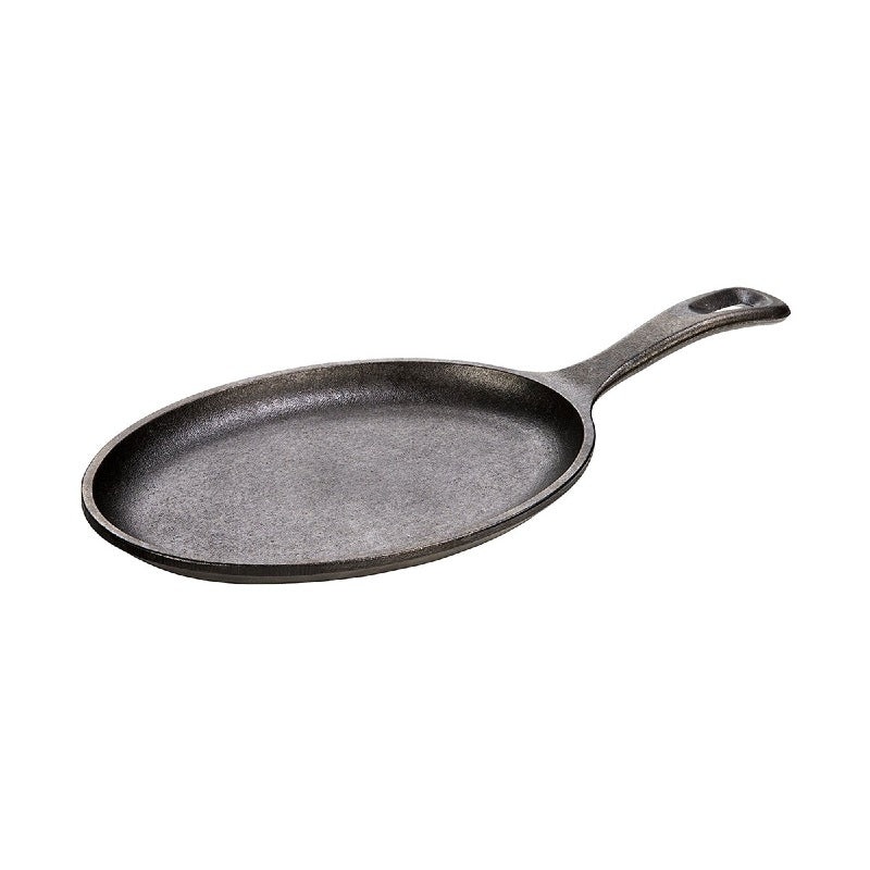 Lodge LOS3 Oval Cast Iron Serving Griddle w/ Handle, Seasoned, 10" x 7-1/2"