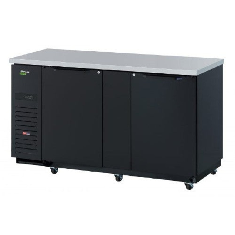 Turbo Air TBB-3SBD-N6 Super Deluxe Back Bar Cooler, Two Section, Solid Door, 69"