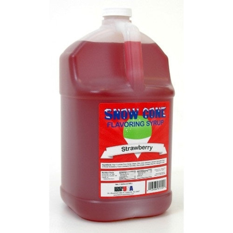 Winco 72006 Benchmark Snow Cone Syrup, Strawberry, 1 gal.