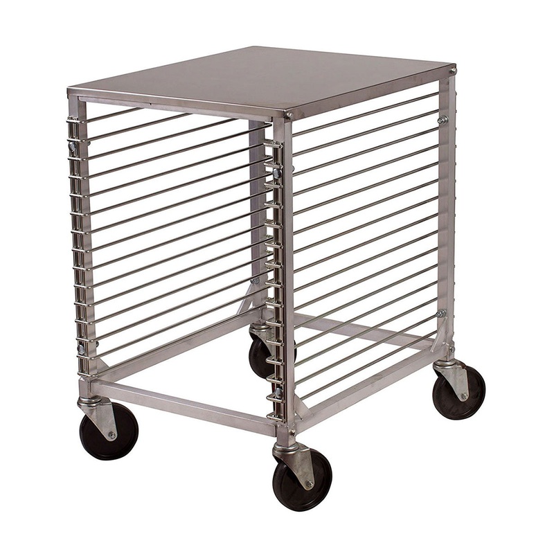 15 Tier Aluminum Sheet Pan Rack w/ Wire Slides & Hard Top