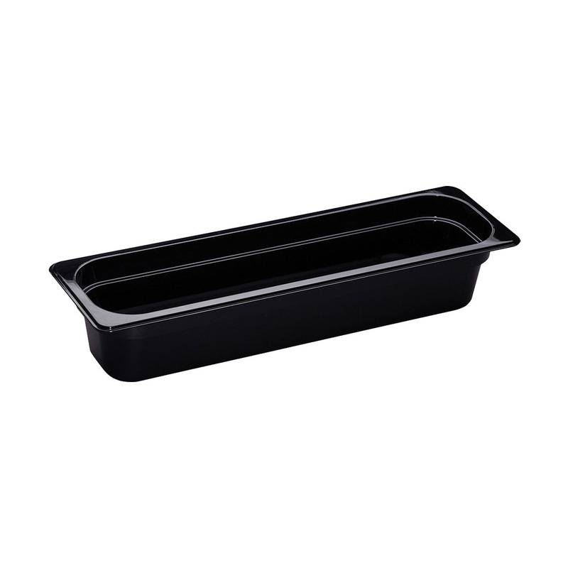 Cambro 24LPCW110 Camwear 1/2 Size Long Food Pan, Black, 4" Deep
