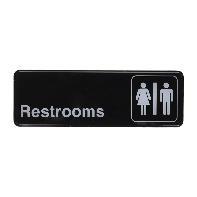 Men & Women Restroom Sign, 9" x 3"