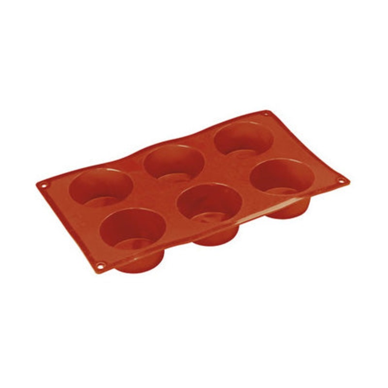 Paderno 47742-08 Non-Stick Silicone Muffin Mold, Sheet of 6, 2-3/4"