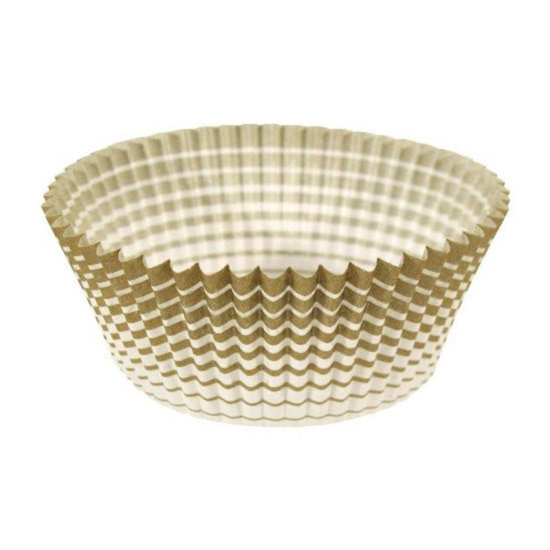 Ateco 6439 Gold Stripe Baking Cups, 2" x 1-1/4", Pack of 200
