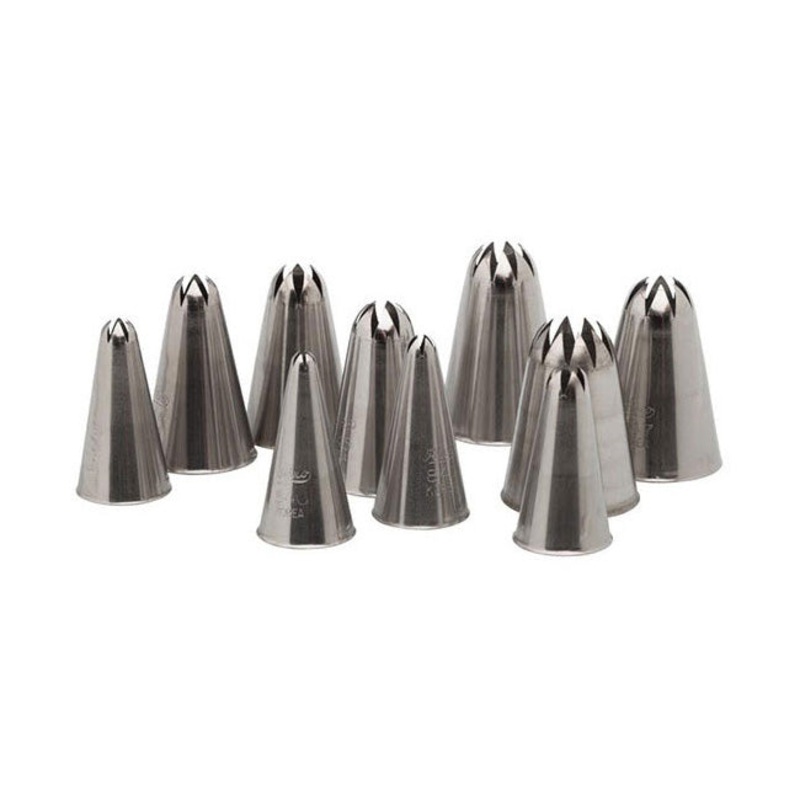 Ateco 850 Closed Star Tips Pastry Set #850, Set of 10