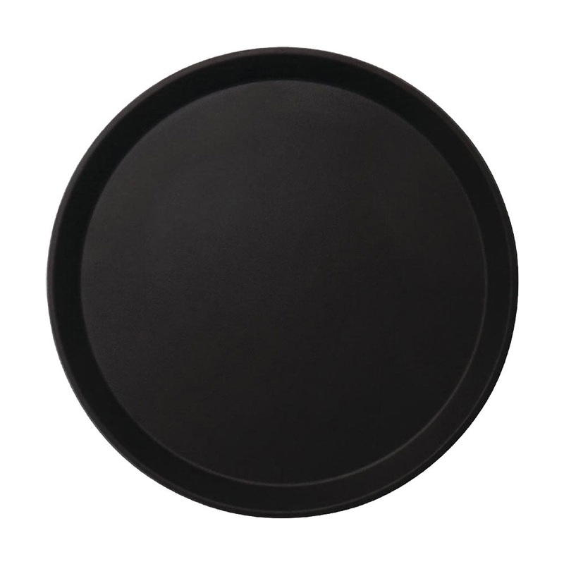 Cambro 1100CT110 Camtread Round Server Tray, Black, 11"