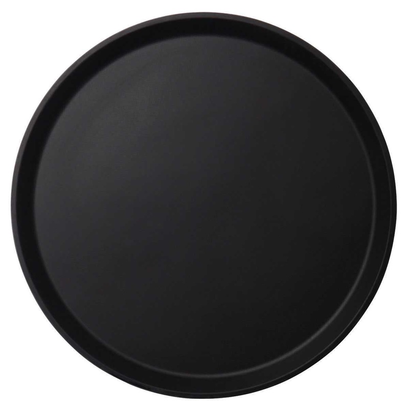 Cambro 1600CT110 Camtread Round Server Tray, Black, 16"
