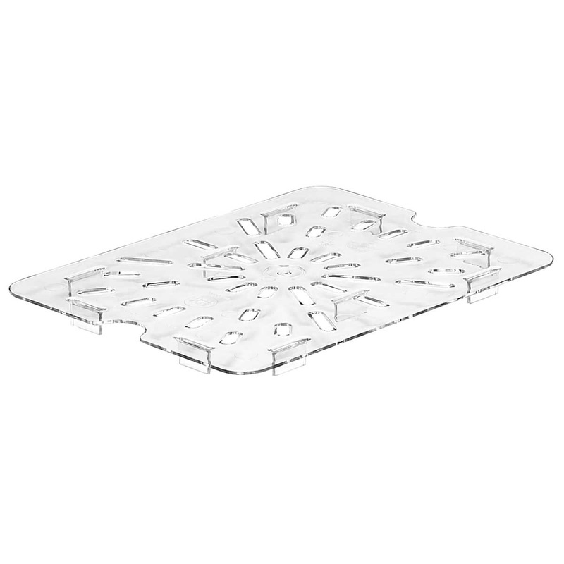 Cambro 20CWD135 Camwear Drain Shelf, Clear, 1/2 Size