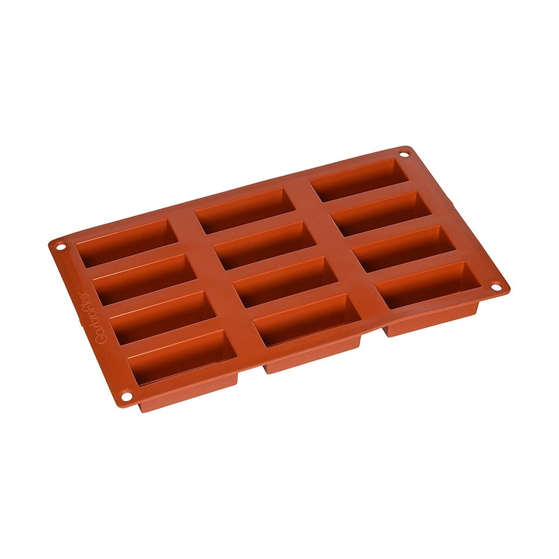 Matfer 257985 Gastroflex Mini Cake Mold, Sheet of 12, 3" x 1-1/4"