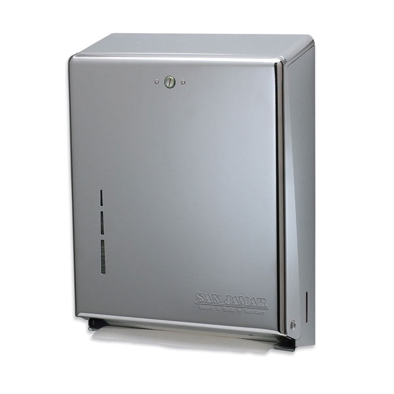 San Jamar T1900XC C-Fold / Multifold Paper Towel Dispenser, Wall Mount, Chrome