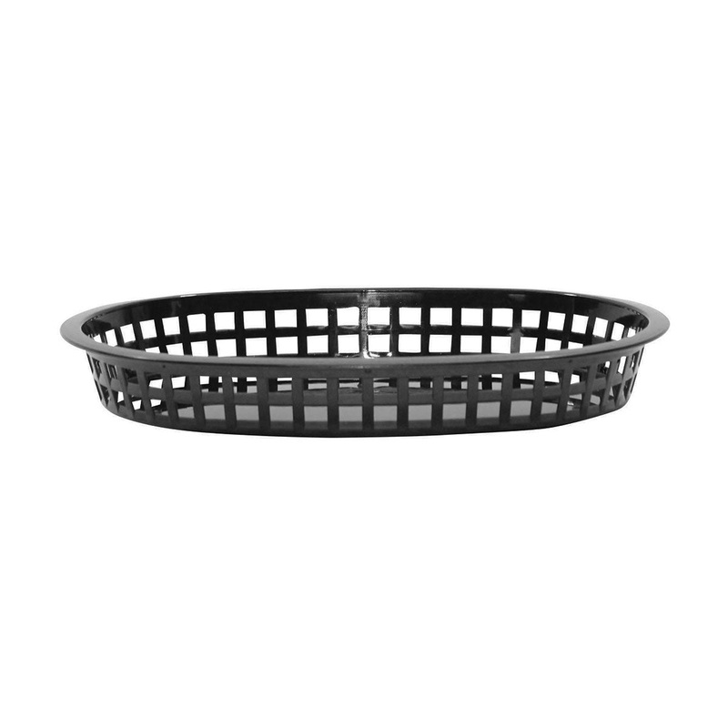 Tablecraft 1076BK Chicago Platter Basket, Black, 10-5/8", Pack of 12