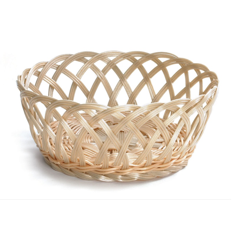 Tablecraft 1135W Round Open Weave Basket, 8-1/2"