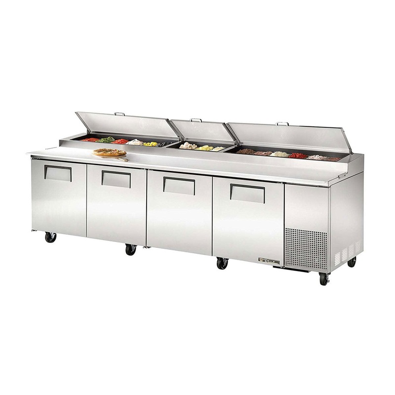 True TPP-119 Solid 4 Door Refrigerated Pizza Prep Table, 119"