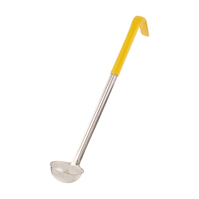 Update International LOC-10 Stainless Steel Ladle w/ Yellow Plastic Handle, 1 oz.
