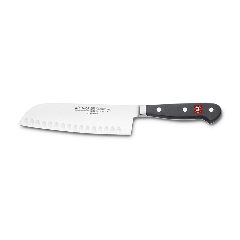Wsthof 4183-7 Trident Classic Santoku Knife w/ Hollow Edge, 7"