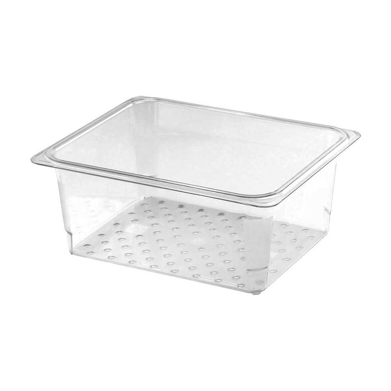 Cambro 25CLRCW135 Camwear 1/2 Size Colander Food Pan, Clear, 5" Deep
