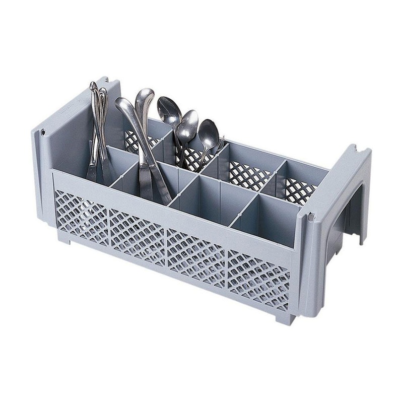 Cambro 8FBNH434151 8-Compartment Flatware Rack, Gray, 1/2 Size