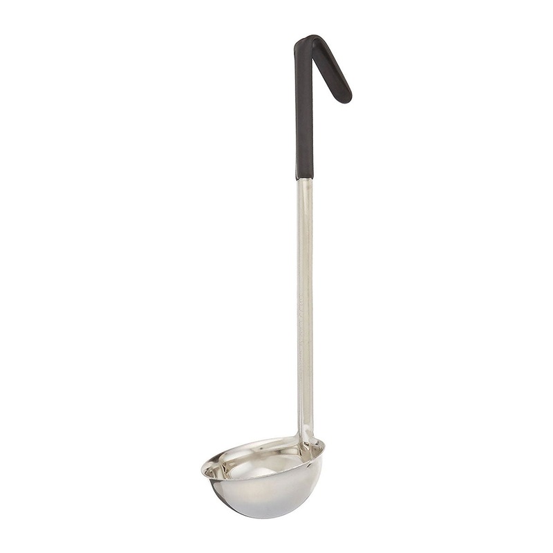 Stainless Steel Ladle w/ Black Plastic Handle, 6 oz.