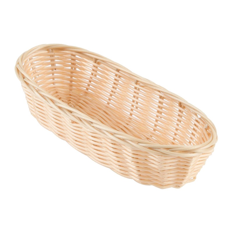 Tablecraft 1117W Oblong Woven Basket, Natural, 9" x 3-3/4"