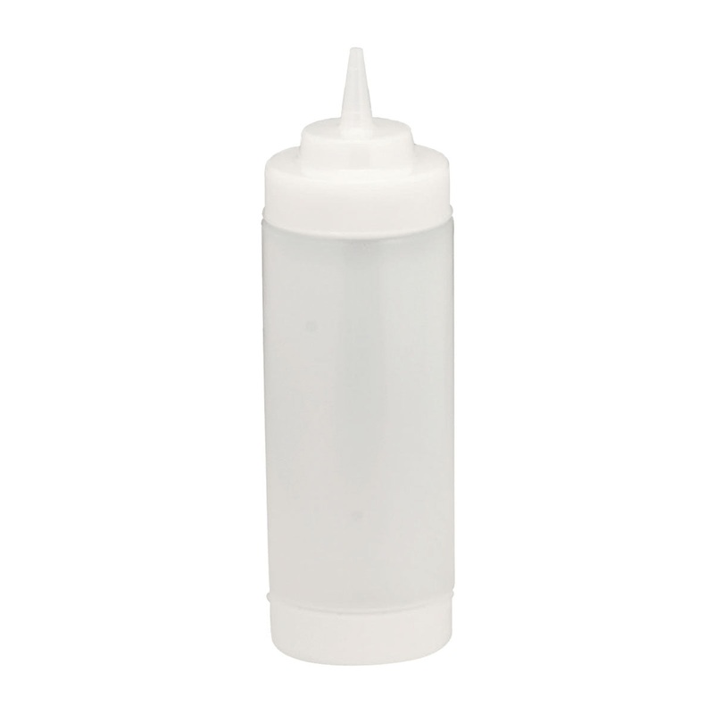 Tablecraft 11663CF Dual-Way Wide Mouth Squeeze Bottle, Clear, 16 oz.