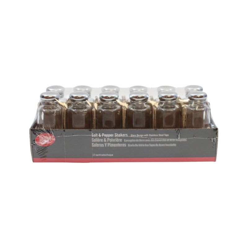 Tablecraft C155-12 Paneled Salt & Pepper Shakers, 2 oz., Pack of 12
