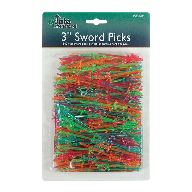 Update International PSP-30JP Sword Picks, 3", Pack of 500