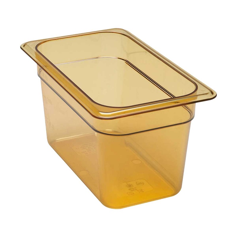 Cambro 46HP150 H-Pan 1/4 Size High Heat Food Pan, Amber, 6" Deep