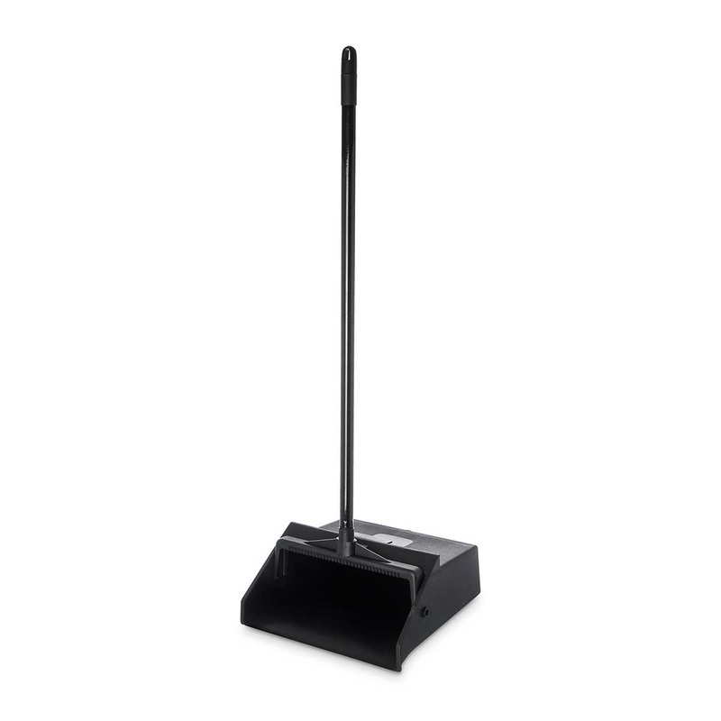 Carlisle 36141003 Duo-Pan Plastic Lobby Pan w/ Metal Handle, Black, 30"