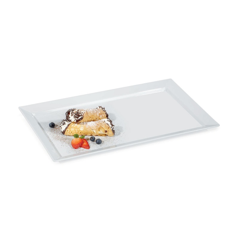 GET ML-116-W Bake & Brew Rectangular White Melamine Display Tray, 18" x 11"