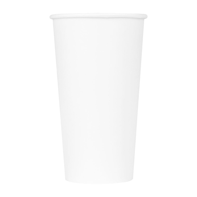 Karat Paper Hot Cup, White, 20 oz., Sleeve of 50