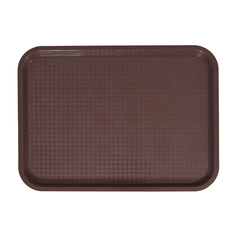 Rectangular Fast Food Tray, Brown, 12" x 16"