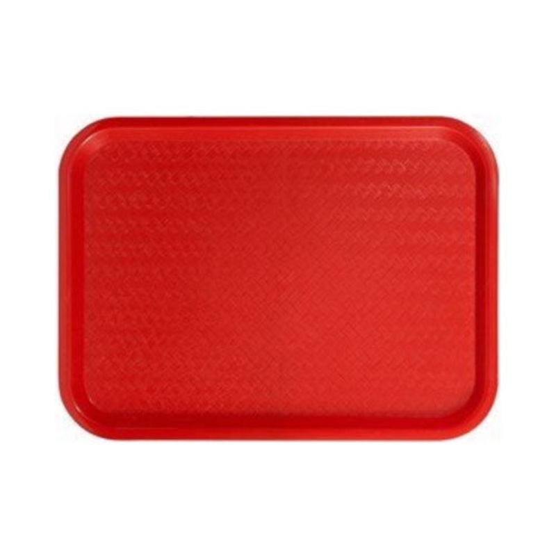 Rectangular Fast Food Tray, Red, 12" x 16"